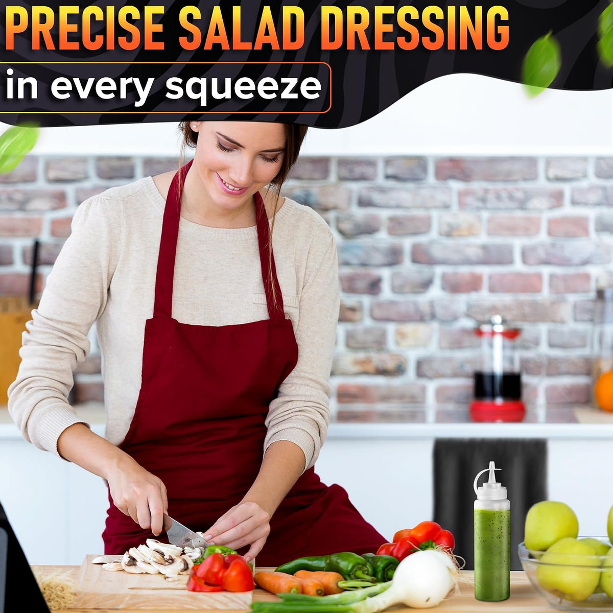 HYQO Small Squeeze Bottles for Sauces, 4 Oz Plastic with Cuttable Tip