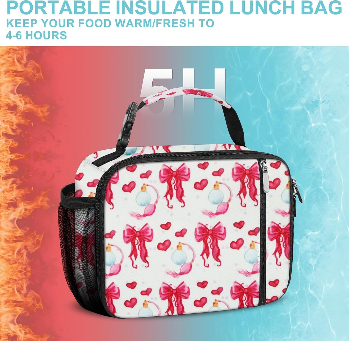 esouler Lunch Box Kids Insulated Lunch Bag for Boys & Girls Durable Children Lunchbox for School with Water Bottle Holder-Black
