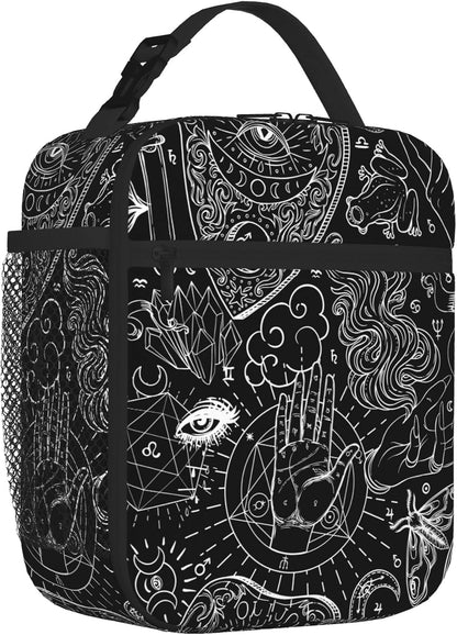 Dinosaur Volcano Insulated Lunch Bag for Women & Men, Reusable Leak-Proof Lunch Box with Cooler Compartment, Lunch Tote for Adults Work Travel Picnic Durable & Washable