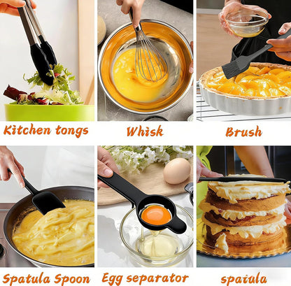 Umite Chef Thickened Heavy-Duty 26pcs Stainless Steel Bowl, Mixing Bowl Set with Lid, Grater Attachment, Colorful Non-Slip Bottom and Kitchen Gadget Set, Sizes 7, 4, 2.5, 2.0, 1.5, 1QT