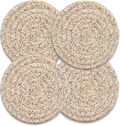 Trivets for Hot Dishes, Hot Pads for Kitchen, 7'' Trivets for Hot Pots and Pans, Pot Holders for Kitchen, Pot Holders Heat Resistant 4-Pcs, Kitchen Essentials for New Home (Brown)