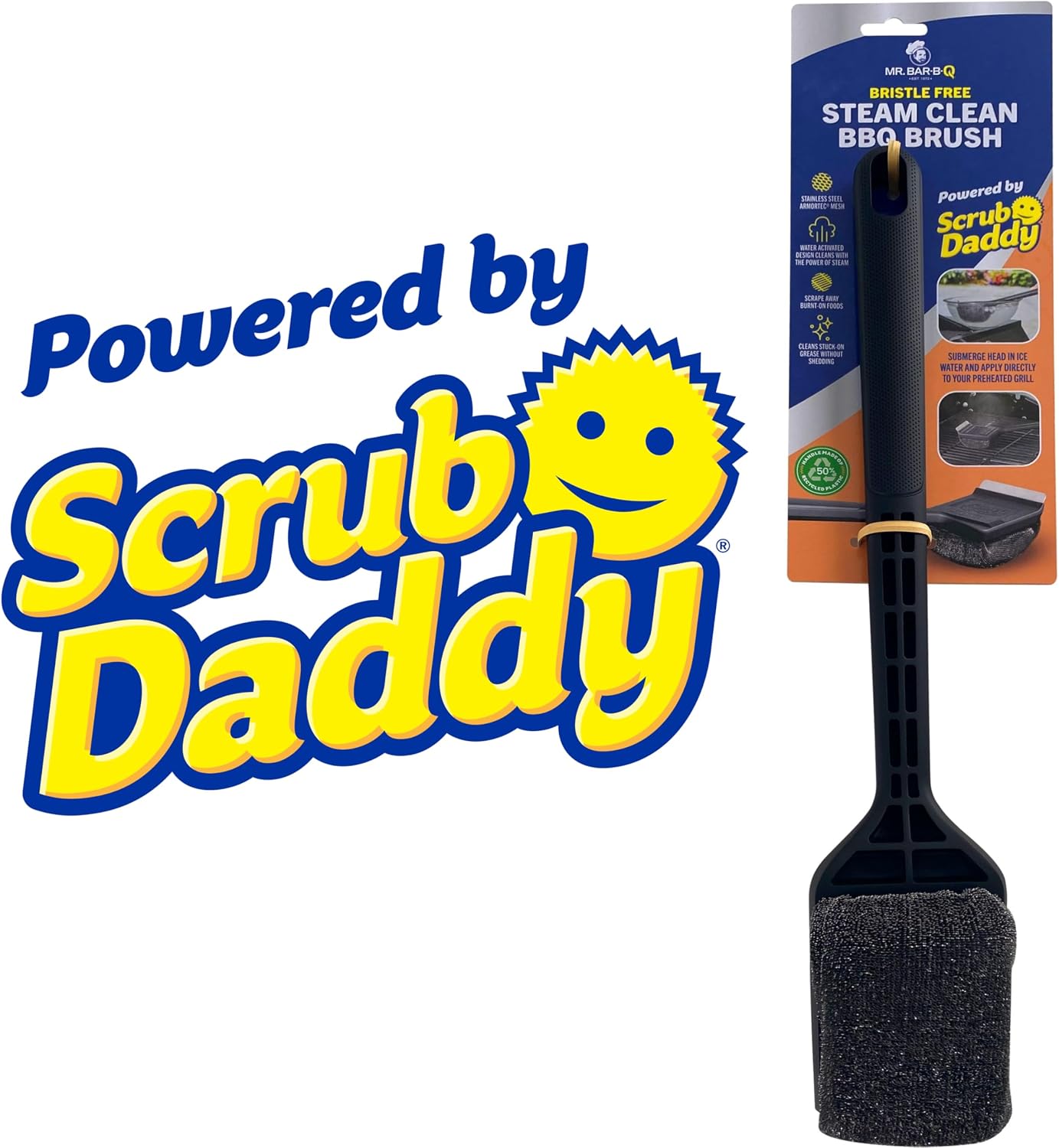Mr. Bar-B-Q Steam Clean BBQ Brush Powered by Scrub Daddy