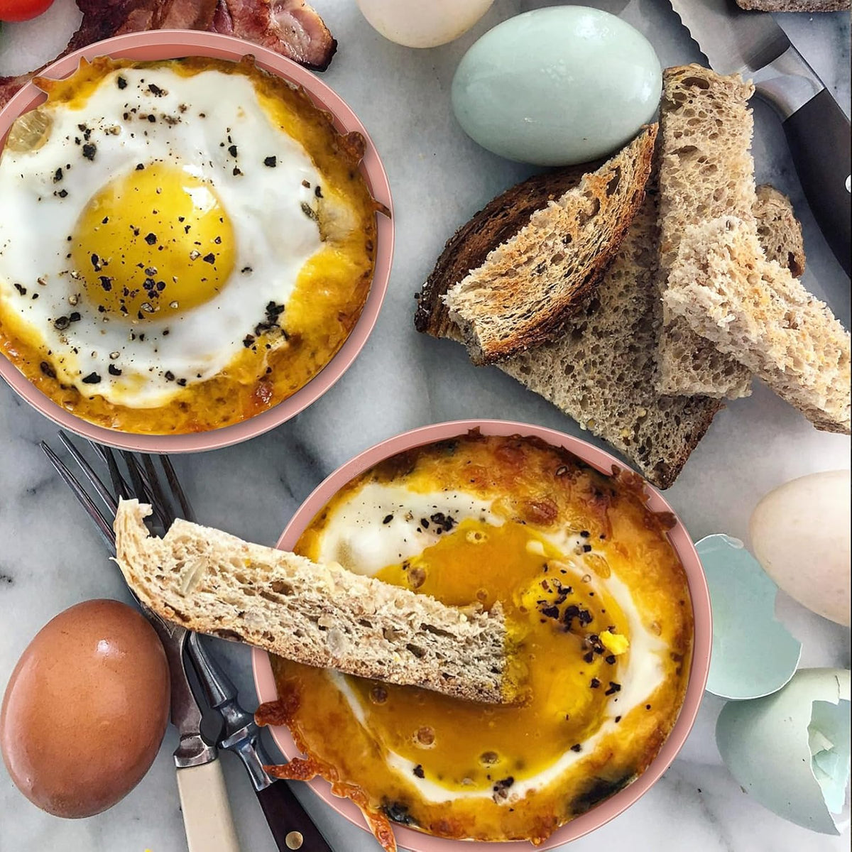 Egg Poacher Set of 3, Silicone Egg Poaching Cups with Lids for Microwave Egg Cooking, Toaster Oven Air Fryer Egg Mold Nonstick Poached Egg Maker