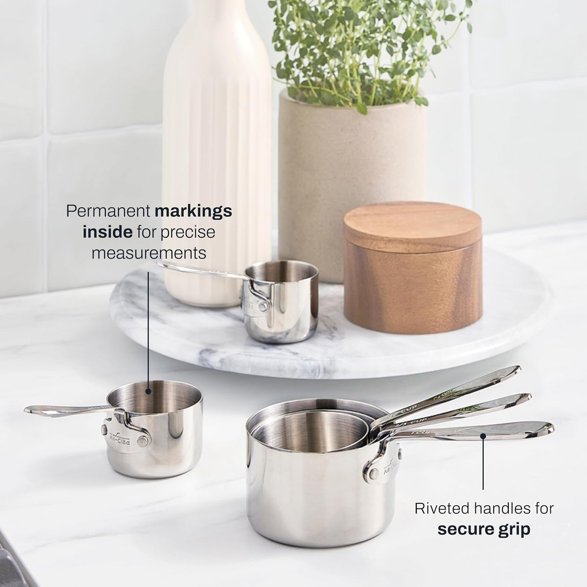 All-Clad Stainless Steel 5-Piece Measuring Cup Set, Kitchen Tools, 5 piece