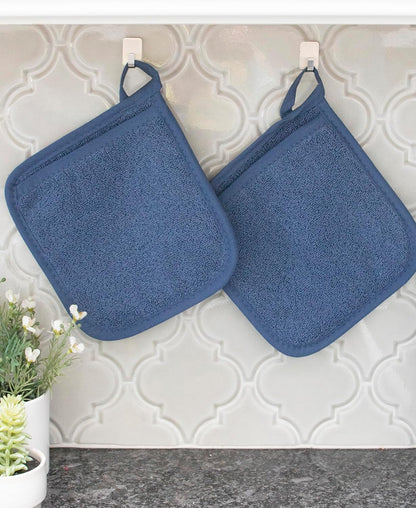 RITZ Terry Pocket Mitt & Hot Pad: Unparalleled Heat Resistant, Durable 100% Cotton – Ergonomically Designed for Optimal Grip – Easy-Care Machine Washable –, Federal Blue