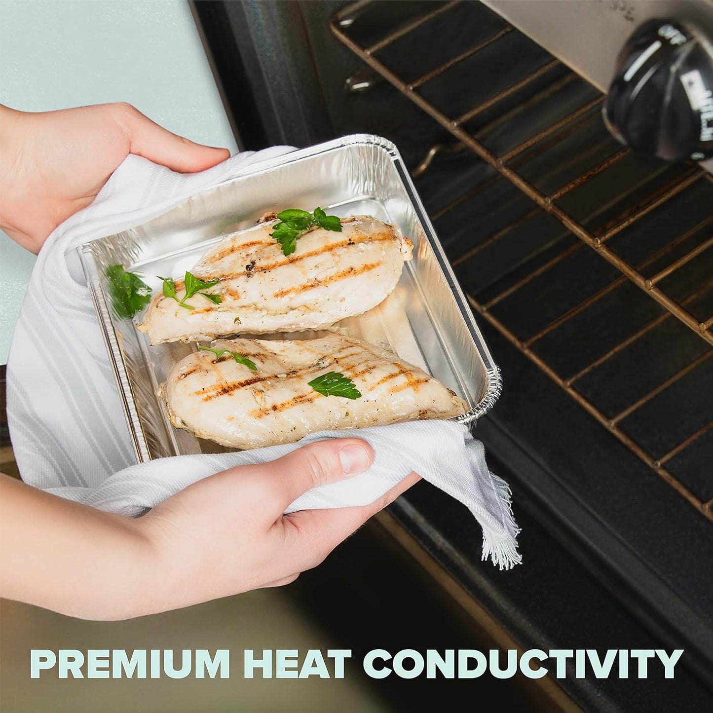 PLASTICPRO Aluminum Grill Pans, Broiler Pans, Grill Liners, Durable with Ribbed Bottom Surface for BBQ, Grill, Texture Disposable,Pack of 10