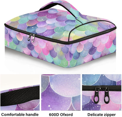 Casserole Carriers for Hot or Cold Food Reusable Casserole Dish Carrier Insulated Thermal Large Capacity Durable Perfect for Party Camping Family Gatherings Yellow Fish - Colors B
