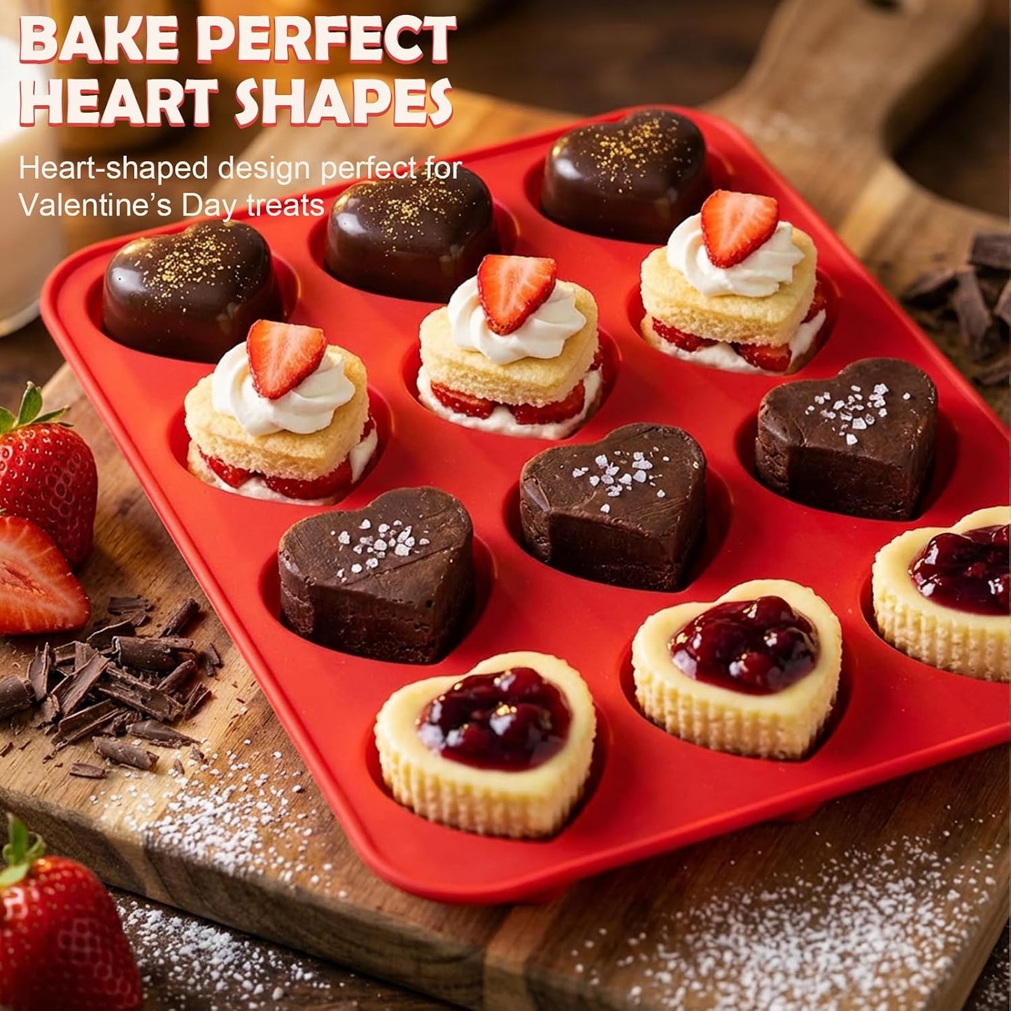 HKNMTT Silicone Muffin Pan for Baking, Cupcake Egg bites Brownie Mold 12 Cup Regular Size, Oven Safe BPA Free kitchen Appliances