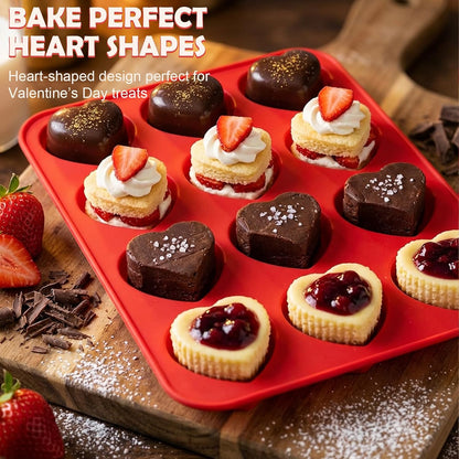 HKNMTT Silicone Muffin Pan for Baking, Cupcake Egg bites Brownie Mold 12 Cup Regular Size, Oven Safe BPA Free kitchen Appliances