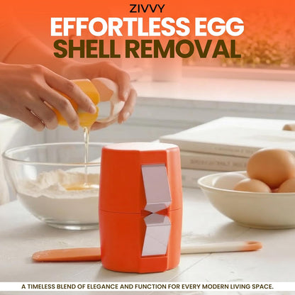 Egg Cracker & Egg Shell Opener Tool - Easy Egg Shell Cracker for Clean Shell Opening - Egg Opener & Kitchen Gadget for No Mess Breakfast & Meal Prep (Black)