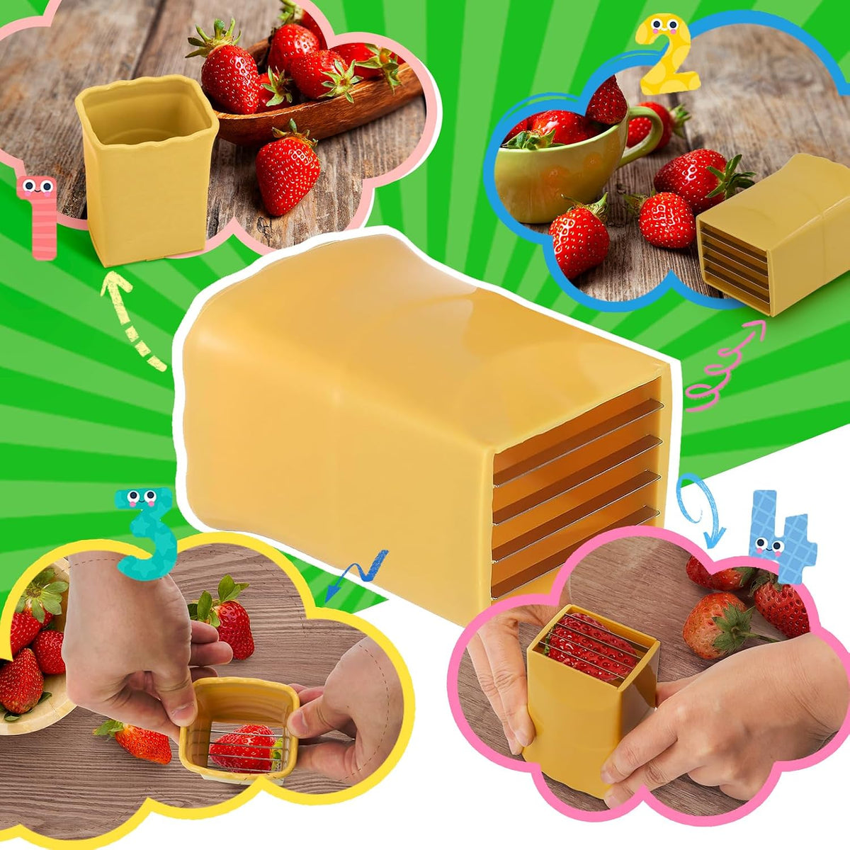 CEHNCEH Fruit Slicer Cup Strawberry Hard-Boiled Egg