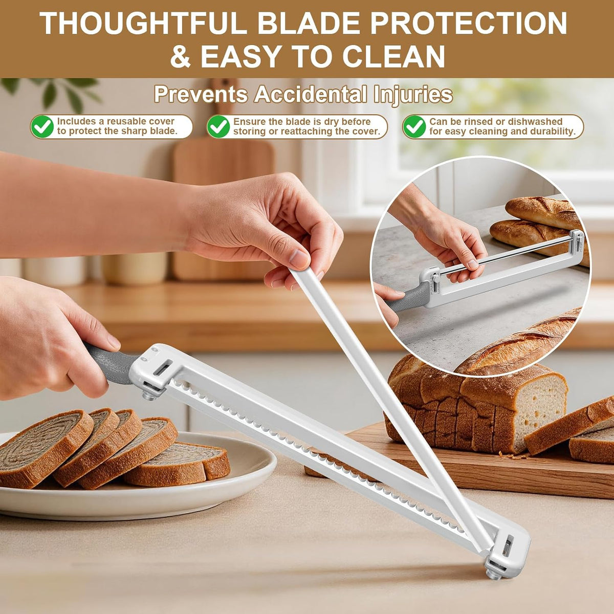 Sourdough Bread Knife for Homemade Bread: 11" Adjustable Bread Slicer