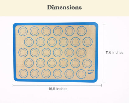 Silicone Pastry Mat with Measurements, 28 x 20 Inch Extra Thick Non-Slip Nonstick XL Baking Mat for Dough Rolling, Kneading, Fondant and Pie, Red