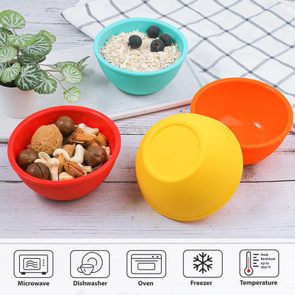 Webake 3" Silicone Pinch Bowls for Cooking Prep, 2oz Small Dipping Bowls Sauce Condiment Containers with Lids, BPA Free Set of 8