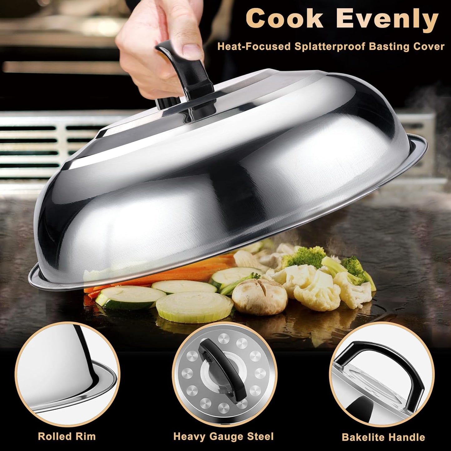 238PCS Premium Griddle Accessories Kit, Griddle Tools for Flat Top Grill with Enlarged Spatulas, Burger Press, Basting Cover & Storage Bag, Flat Top Grill Accessories for Outdoor Barbecue