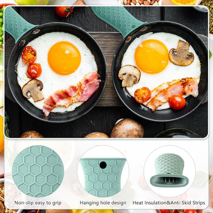 Patelai 2pcs Silicone Pan Handle Sleeve for Cast Iron Skillet, Black