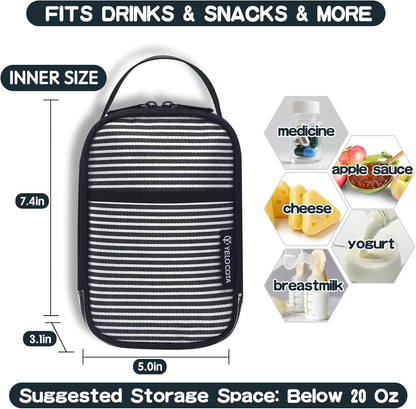 Yelocota Small Insulated Lunch Bag- Snack Bag- Mini Cooler Bag with Handle for Travel,Work,School(Storage Space below 20oz)- Also Suitable for Pairing with Food Jar