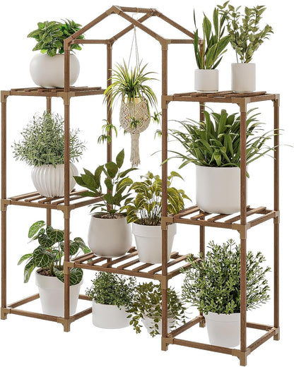 Bamworld Plant Stand Indoor Plant Shelf Outdoor Wood Plant Rack
