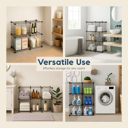 IRIS USA Wire Basket for Pantry Organizers and Storage, 2 Pack, Potato and Onion Storage, Easy Assembly, Stackable Storage Bins, Kitchen Cabinet Bathroom Shelf Organizers for Veggie, Fruit, Snack