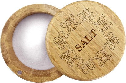 Totally Bamboo Salt Cellar with Swivel Lid, Salt Container for Countertop