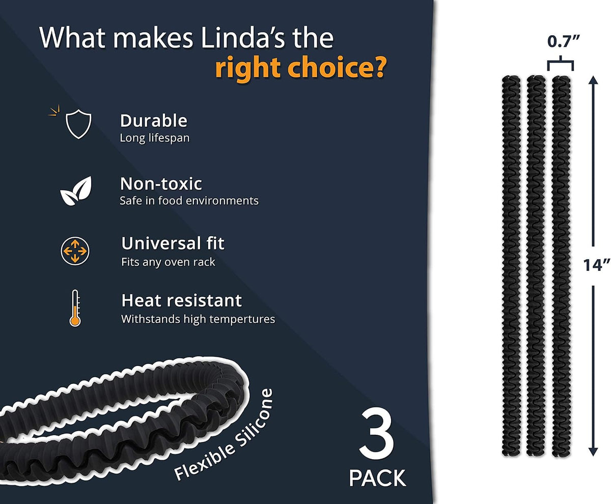 Silicone Oven Guards for Racks (3 Pack) and Oven Liners for Bottom of Oven (2 Pack), Bundle