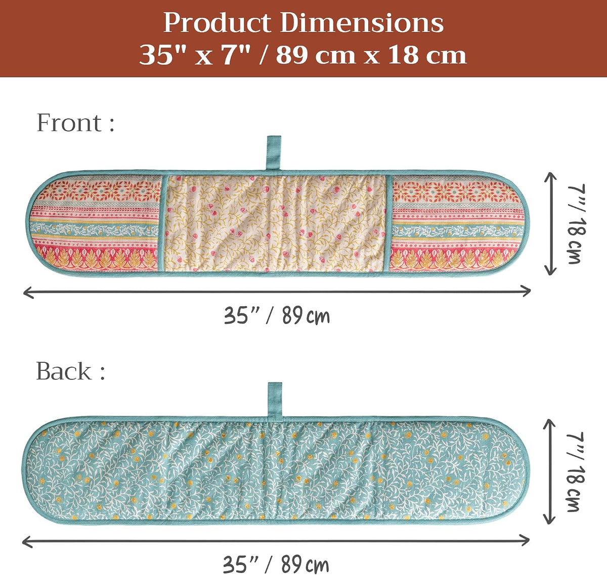 Maison d' Hermine 100% Cotton Oven Mitt & Pot Holder Set (7.5"x13" & 8"x8") - Colors C