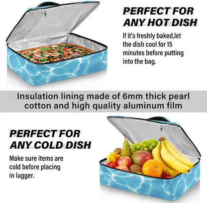 Casserole Carriers for Hot or Cold Food Reusable Casserole Dish Carrier Insulated Thermal Large Capacity Durable Perfect for Party Camping Family Gatherings Yellow Fish - Colors B
