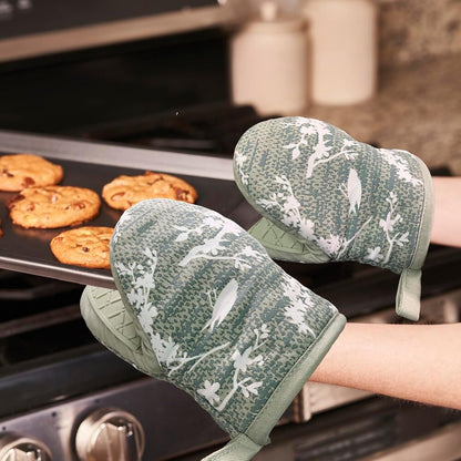 Mini Silicone Oven Mitts, Heat Resistant Kitchen Mittens 2-Pack Set