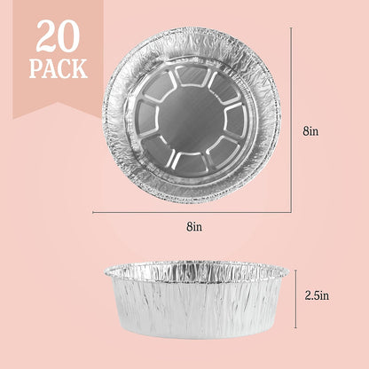 PLASTICPRO 6'' Inch Round Tin Foil Pie Pans Disposable Pack of 20