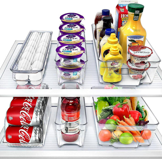 Sorbus Fridge Organizer Bins – Set of 8 Refrigerator Organizers and Storage Containers, Stackable Freezer Bins and House Essentials for New Home, BPA-Free Pantry Drawer Organizers
