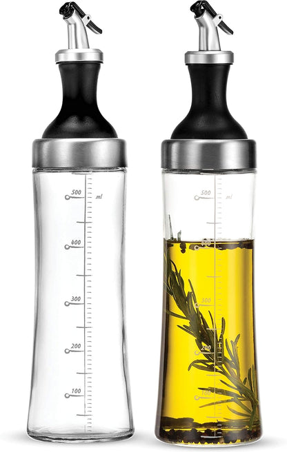 FineDine 16 oz Glass Olive Oil Sprayer for Cooking, Oil Dispenser, Green
