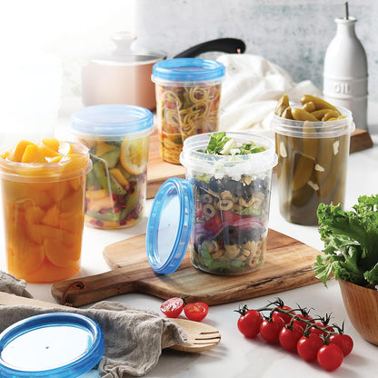 Tafura 10 Pack Leakproof Freezer Containers for Food with Twist Top Lids - 32 Oz BPA Free Reusable Plastic Soup Containers with Screw On Lids - Ideal for Meal Prep, Leftovers & Pantry Organization
