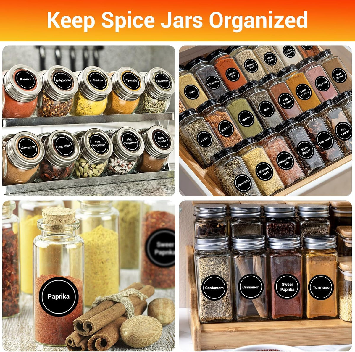 Segarty Food Label Stickers, 300 Pcs Blank Expiration Date Stickers to Write On, with 1 Black Pen, Waterproof Removable Freezer Labels for Glass Spice Jars, Canister, Food Container