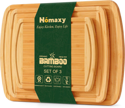 Homaxy Extra Large Bamboo Cutting Boards for Kitchen, 18x12.5" Wood XL Cutting Board with Juice Groove, Butcher Block Wooden Chopping Board for Kitchen, Meat, Cheese, Fruit & Vegetables - Pre Oiled