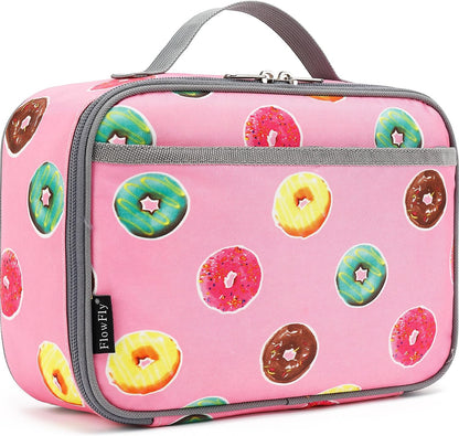 FlowFly Kids Lunch box Insulated Soft Bag Mini Cooler Back to School Thermal Meal Tote Kit for Girls, Boys, Astronaut - Colors B