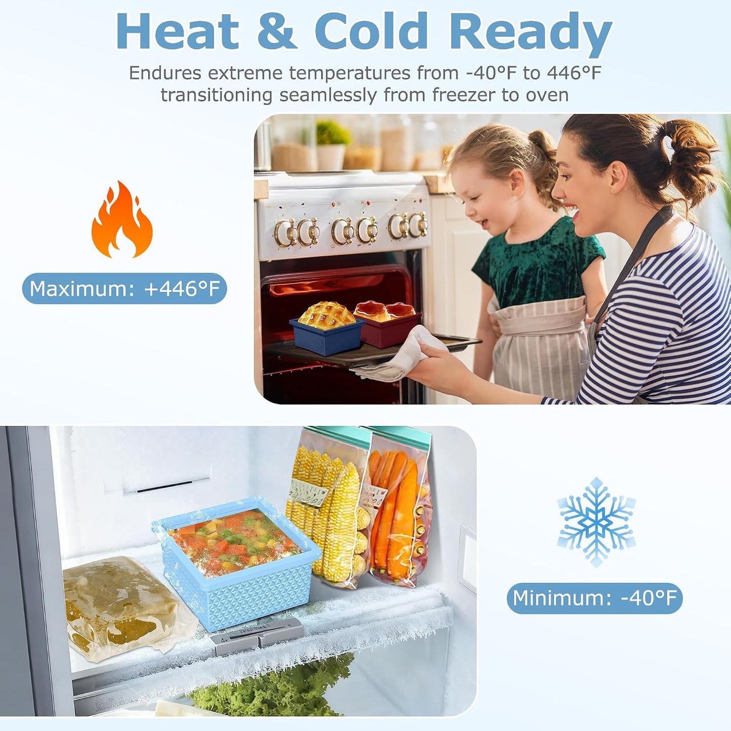 Silicone Freezer Molds for Soup Cube - 2-Cup Freezer Storage Container Tray with Lid,4 Pack Stackable Ice Cube Trays for Portion Control,Food Storage Meal Prep,Oven & Dishwasher Safe