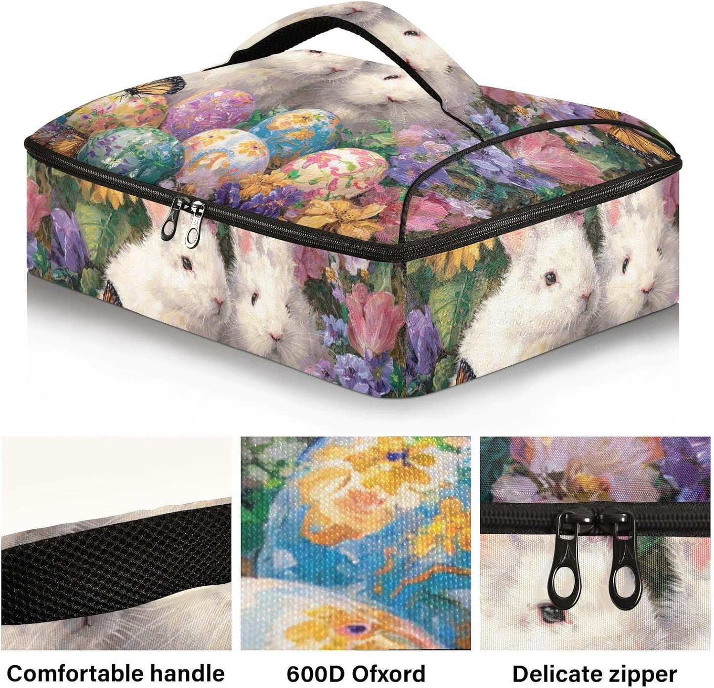 Casserole Carriers for Hot or Cold Food Reusable Casserole Dish Carrier Insulated Thermal Large Capacity Durable Perfect for Party Camping Family Gatherings Yellow Fish - Colors A