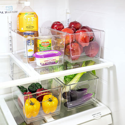 Sorbus Large Clear Plastic Storage Bins for Shelves, Clothes, with Handle - Clear Storage Bins, Drawer, Shelf, Closet, Pantry, Fridge, Freezer Organizer Bins, Closet Organizers and Storage (8 pack)
