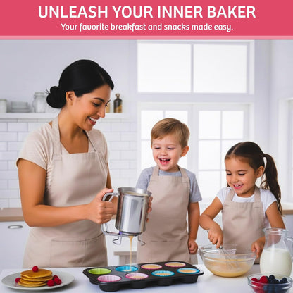 Classic Cuisine Pancake Batter Dispenser, Stainless Steel, 3-Cups