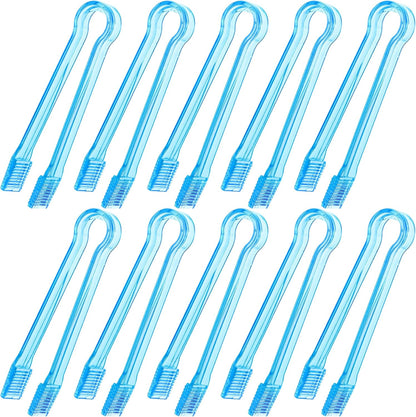 10 Pcs Plastic Buffet Serving Tongs, Clear Kitchen Tongs Mini Serving Utensil Tongs for Food Ice Salad Buffet Barbecue Cookies, 6.3 Inches