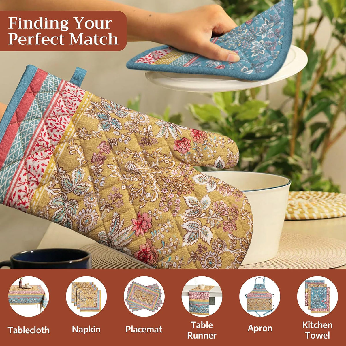 Maison d' Hermine Pot Holders 100% Cotton Potholders (8" x 8") - Colors A
