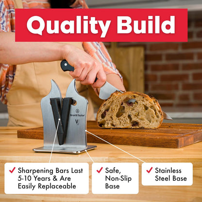 Brod & Taylor VG2 Classic Knife Sharpener | 3-Action Tungsten Carbide (Nylon)