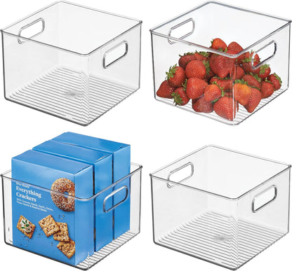 iDesign Pantry Storage Bin with Handles for Kitchen Cabinets or Fridge - Clear - Made in USA