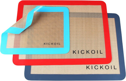 Silicone Baking Mats Set of 3, Non-Stick Reusable BPA-Free Oven Liners
