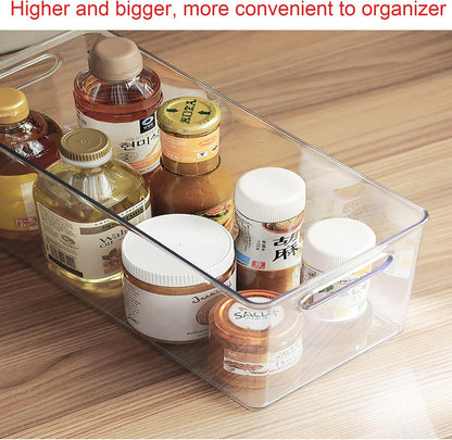 Abiudeng 2 Pack Stackable Refrigerator Organizer Bins with Pull-out Drawer, Drawable Clear Fridge Drawer Organizer with Handle, Plastic Kitchen Pantry Storage Containers