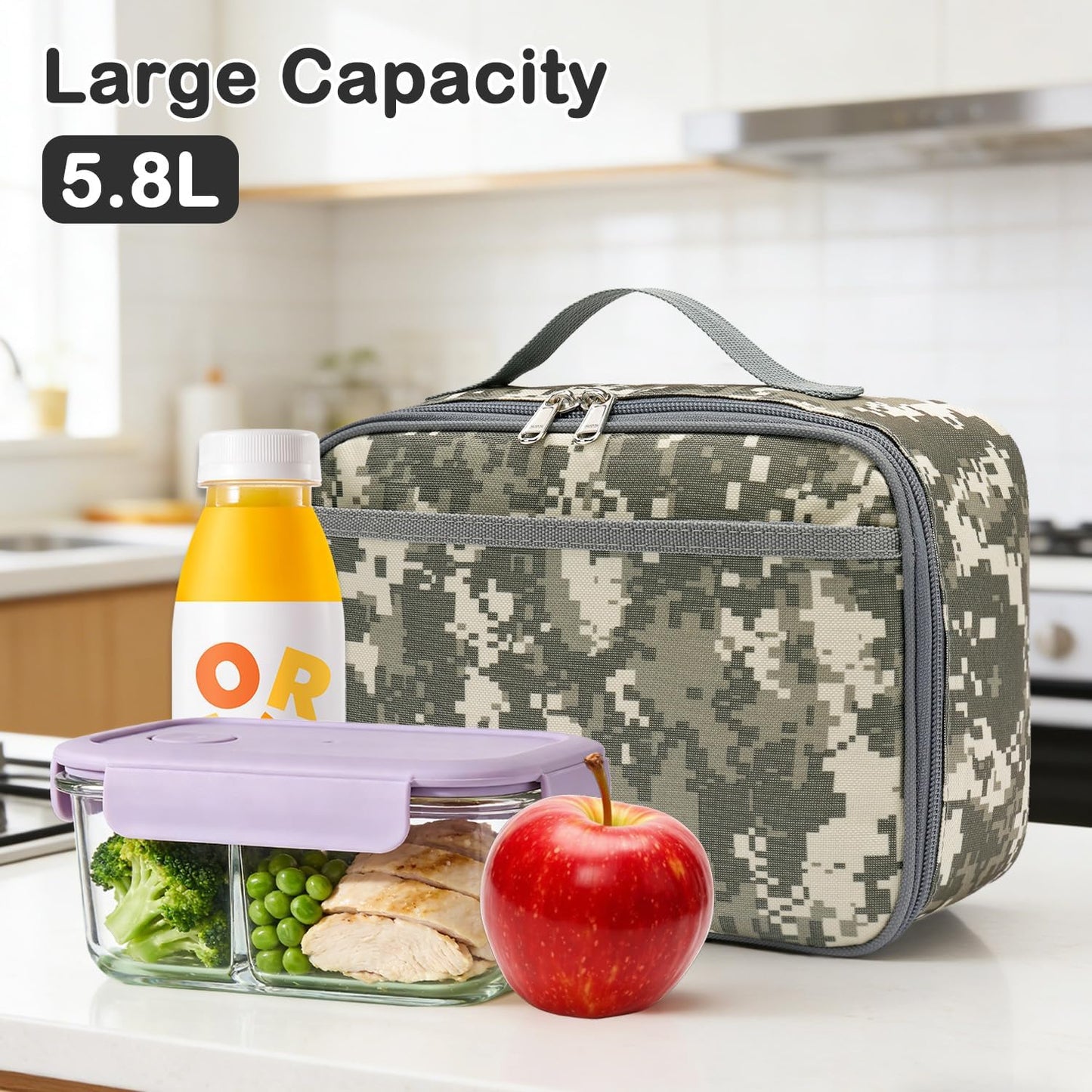FlowFly Kids Lunch box Insulated Soft Bag Mini Cooler Back to School Thermal Meal Tote Kit for Girls, Boys, Astronaut - Colors A