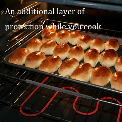 14 Inch Oven Rack Guards, Silicone Edge Protectors for Kitchen Oven Racks, Protective Covers(Red)