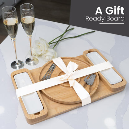 Bambüsi Charcuterie Boards - Large Bamboo Charcuterie Board Set with Knives Serving Accessories, Cheese Tray - House Warming Gifts New Home, Wedding Gift, Bridal Shower Gifts, Birthday Gifts Women Men