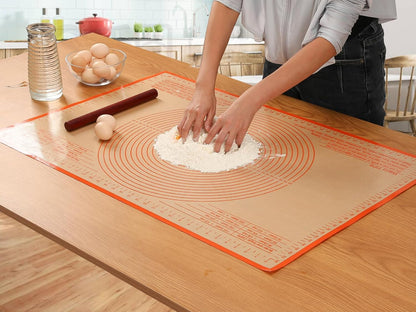 Silicone Pastry Mat 36x24 Inch Nonstick Baking Mat -Perfect for Dough, Pastry, Dough Rolling, Kneading Board, Pie Crust, Fondant, Pasta/Pizza, Kitchen Counter Mat