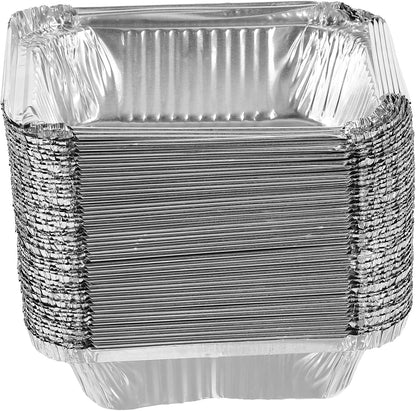 50pcs Aluminum Foil Baking Pans Disposable Baking Dishes for Oven Bbq Prep Tub